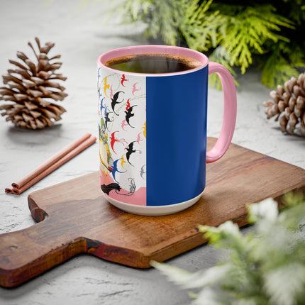 Flight of the Songbirds Colorful Mugs – Theatrical Whimsy & Colorful Harmony