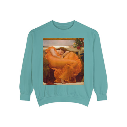 Flaming June by Frederic Leighton Unisex Garment-Dyed Sweatshirt