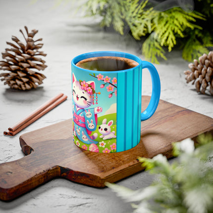 Springtime Kitten’s Easter Joy Colorful Mugs (11oz, 15oz)