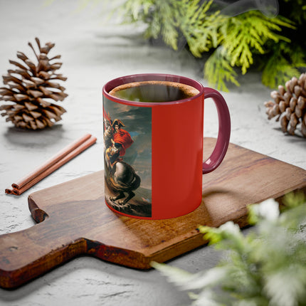 Napoleon Crossing the Alps by Jacques-Louis David Colorful Mugs (11oz, 15oz)