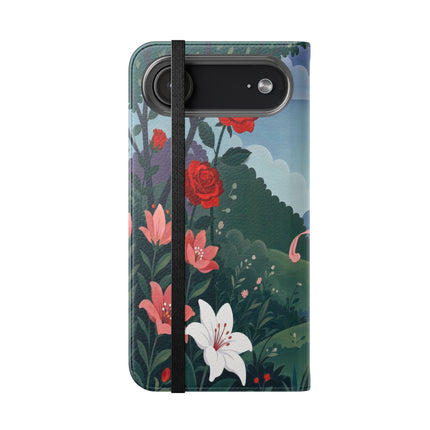 🌹💌 The Garden Of Blown Kisses Flip Case – Art Deco Floral Romance