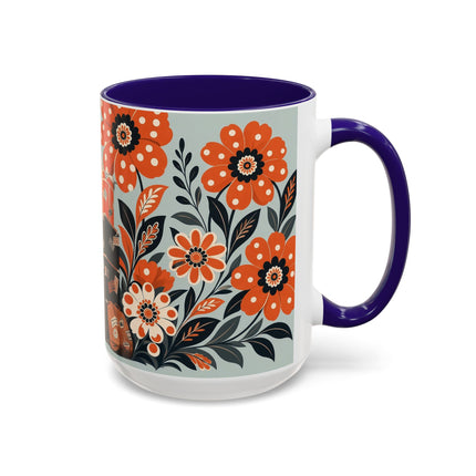 🧳🌼 The Grand Floral Voyage Colorful Mug – Art Deco Travel Elegance