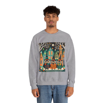 Night of the Trick-or-Treating Owlets Unisex Heavy Blend™ Crewneck Sweatshirt