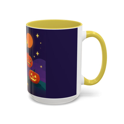 🎃🕯️ Moonlit Pumpkin Masquerade Colorful Mug – Whimsical Halloween Charm