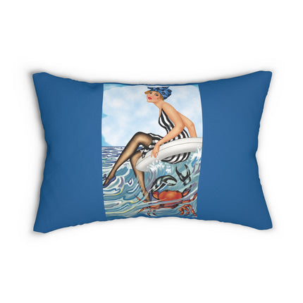 Playful Waves and Fashion Follies Spun Polyester Lumbar Pillow