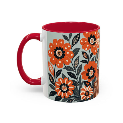 🧳🌼 The Grand Floral Voyage Colorful Mug – Art Deco Travel Elegance