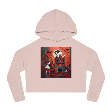 Halloween Night Scene Women’s Cropped Hooded Sweatshirt