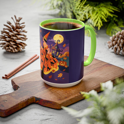 🐈‍⬛🎃 The Black Cat Witch Of Pumpkin Manor Colorful Mug – Whimsical Halloween Charm