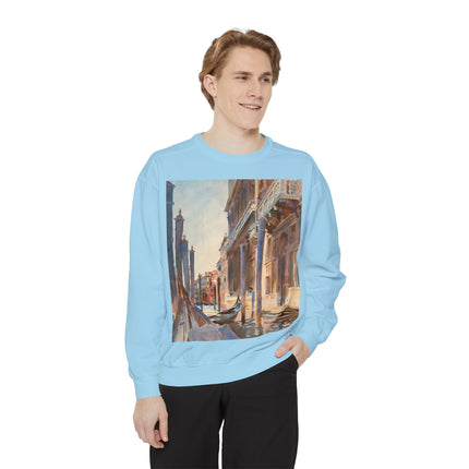 Gondola Moorings on the Grand Canal by John Singer Sargent Unisex Garment-Dyed Sweatshirt