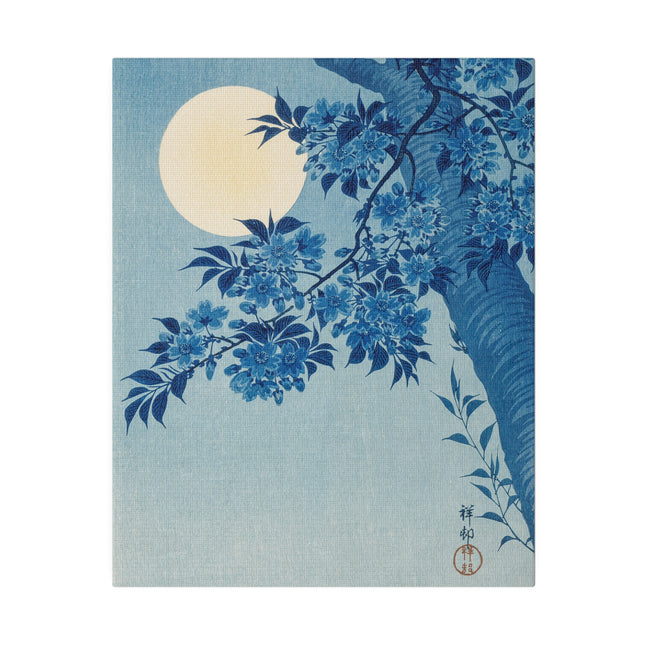 Blossoming Cherry on a Moonlit Night by Ohara Koson – Japanese Serenity