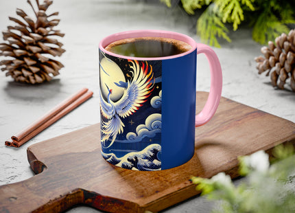 Majestic White Crane Colorful Mugs (11oz, 15oz)