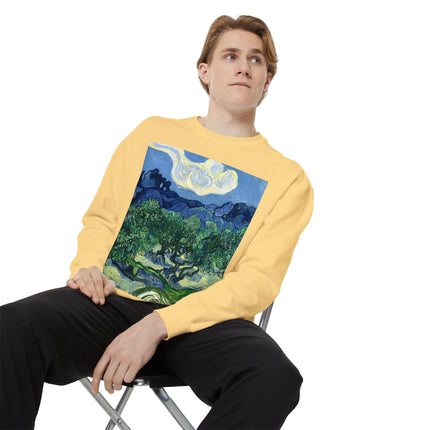Olive Trees by Vincent Van Gogh Garment-Dyed Sweatshirt