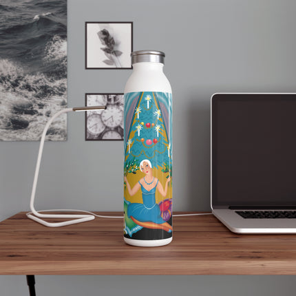 Art Deco Christmas Elegance Slim Water Bottle