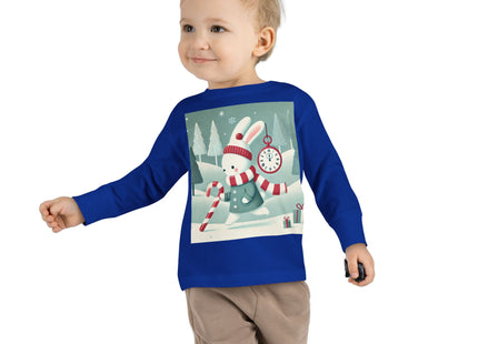 Candy Cane Timekeeper Bunny Toddler Long Sleeve Tee