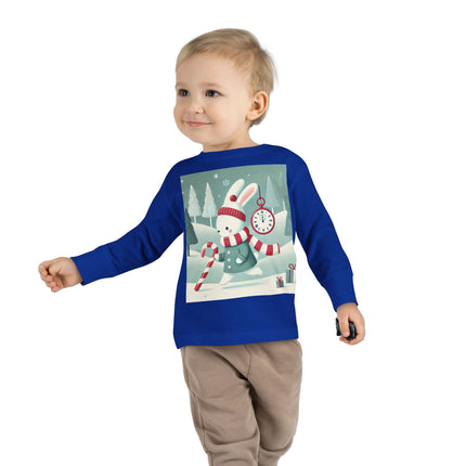 Candy Cane Timekeeper Bunny Toddler Long Sleeve Tee
