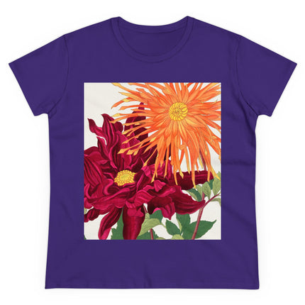 Dahlia Flower by Tanigami Kônan Women's Midweight Cotton Tee