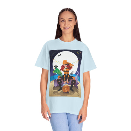 Moonlit Pirate Halloween Unisex Garment-Dyed T-shirt