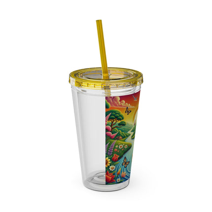 Sailor Kitten’s River Adventure Sunsplash Tumbler with Straw, 16oz