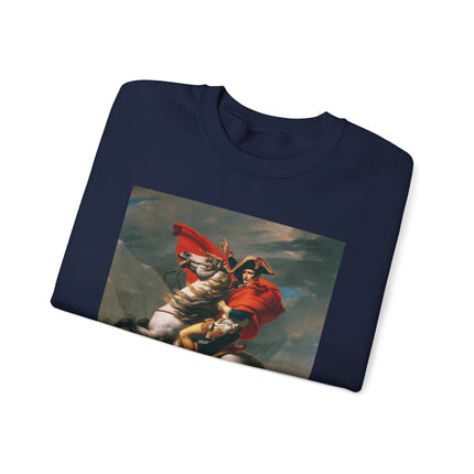 Napoleon Crossing the Alps by Jacques-Louis David Heavy Blend™ Crewneck Sweatshirt