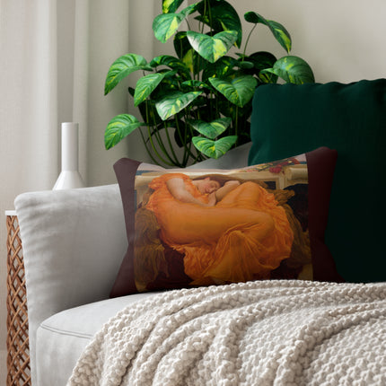 Flaming June by Frederic Leighton Spun Polyester Lumbar Pillow