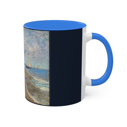 Fishing Boats on the Beach at Saintes-Maries by Vincent Van Gogh Colorful Mugs, 11oz