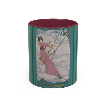 La balançoire by Georges Lepape Colorful Mugs (11oz, 15oz)