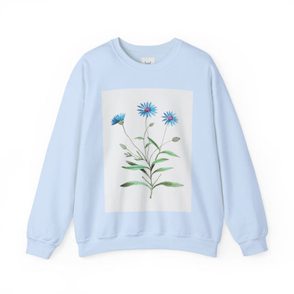 Blue Strawflower by Anselmus Boëtius de Boodt Heavy Blend™ Crewneck Sweatshirt