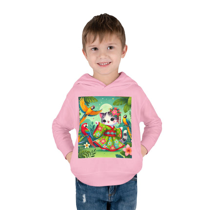 Parrot Dance of the Geisha Kitten Toddler Pullover Fleece Hoodie