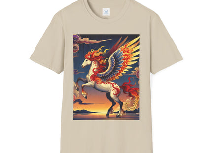 Flame-Winged Horse at Sunset Unisex Softstyle T-Shirt