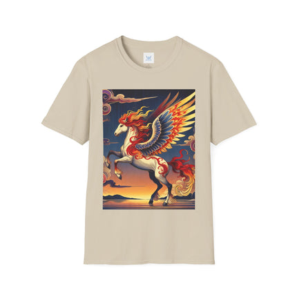 Flame-Winged Horse at Sunset Softstyle T-Shirt