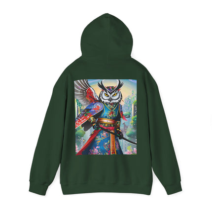 Cyberpunk Samurai Owl – Heavy Blend™ Hooded Sweatshirt