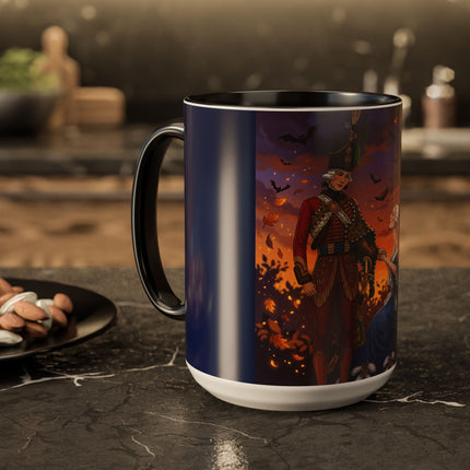 🎃💙 The Pumpkin Lantern Courtship Colorful Mug – Romantic Halloween Elegance