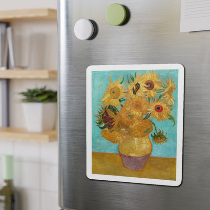 Vase with Twelve Sunflowers by Vincent Van Gogh Die-Cut Magnets (5 Sizes)