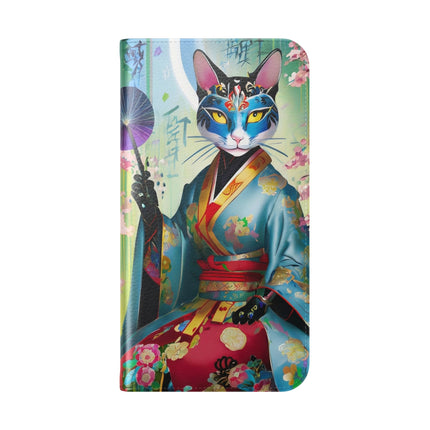 🌸✨ Cyberpunk Geisha Flip Case – Neon Elegance & Futuristic Grace