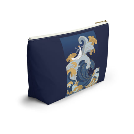 Wave Enchantress Cosmetic Bag – Oceanic Grace & Golden Tides