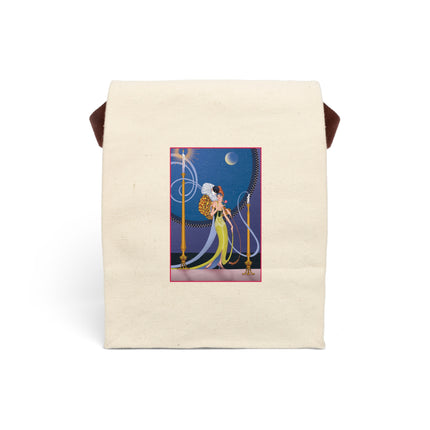Smoke and Secrets: A Glamorous Encounter in Prohibition Era Canvas Lunch Bag With Strap