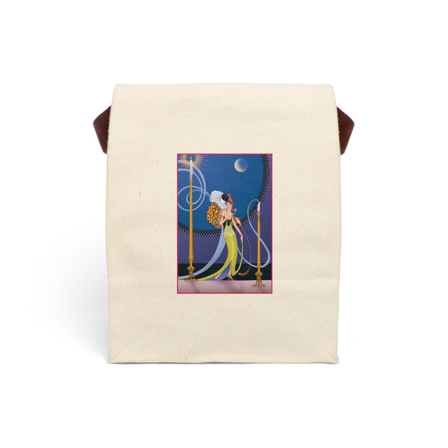 Smoke and Secrets: A Glamorous Encounter in Prohibition Era Canvas Lunch Bag With Strap