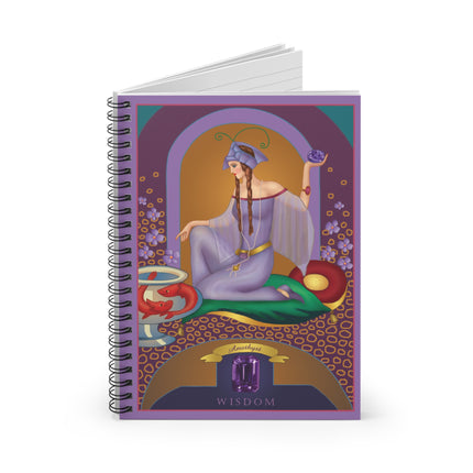 February & Amethyst (from the Gem Series) by Sofia Chiostri Spiral Notebook - Ruled Line