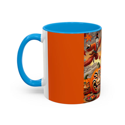 Halloween Rabbit’s Kabuki Jack-o’-Lanterns Colorful Mugs (11oz, 15oz)