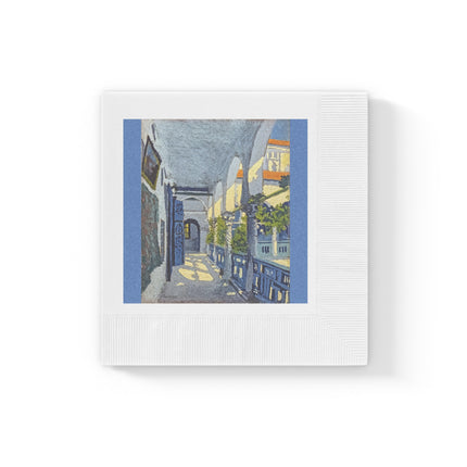 Gallery of a Moroccan Riad by George Gaudion White Coined Napkins