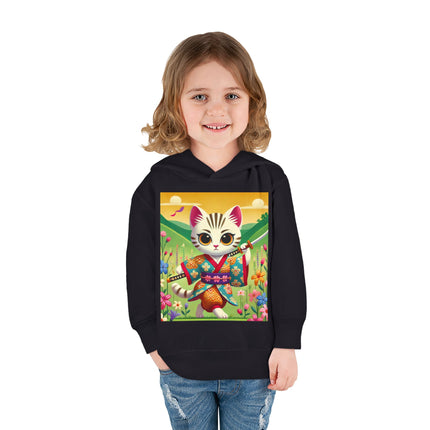 Samurai Kitten Toddler Pullover Fleece Hoodie