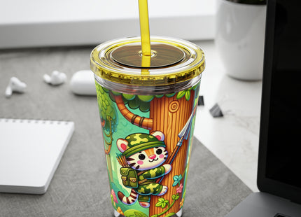 Stealthy Stripes Sunsplash Tumbler with Straw, 16oz