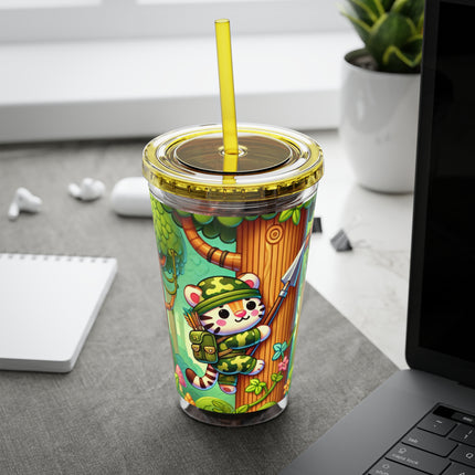 Stealthy Stripes Sunsplash Tumbler with Straw, 16oz