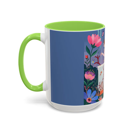 The Lady Of The Enchanted Aquarium Colorful Mugs – Art Deco Aquatic Elegance