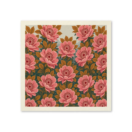🌸🍂 The Pink Blossom And Golden Leaf Garden Napkins – Romantic Botanical Elegance
