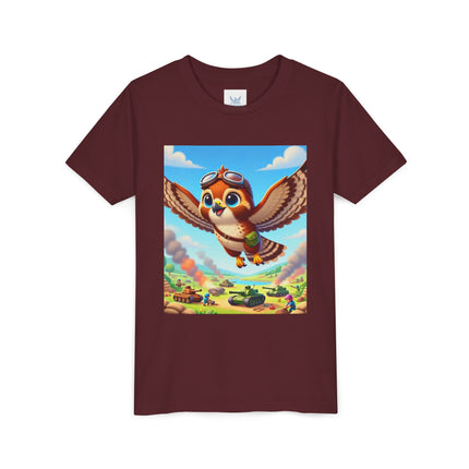 Red-Tailed Hawk in Battle Youth Short Sleeve Tee