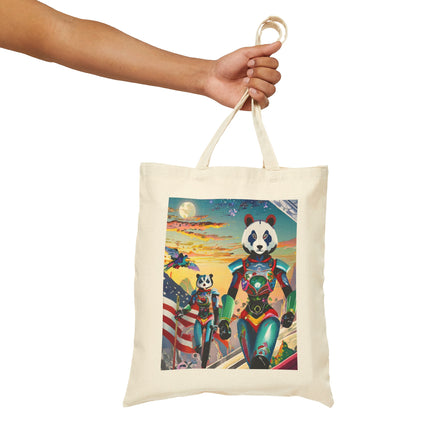 Cyber Punk Robots Cotton Canvas Tote Bag