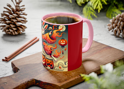 Jack-O’-Lantern Drums & The Kabuki Rabbit Colorful Mugs (11oz, 15oz)