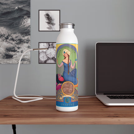 December & Tanzanite (from the Gem Series) by Sofia Chiostri Slim Water Bottle