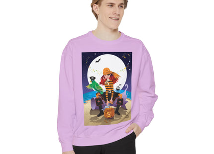 Moonlit Pirate Halloween Unisex Garment-Dyed Sweatshirt